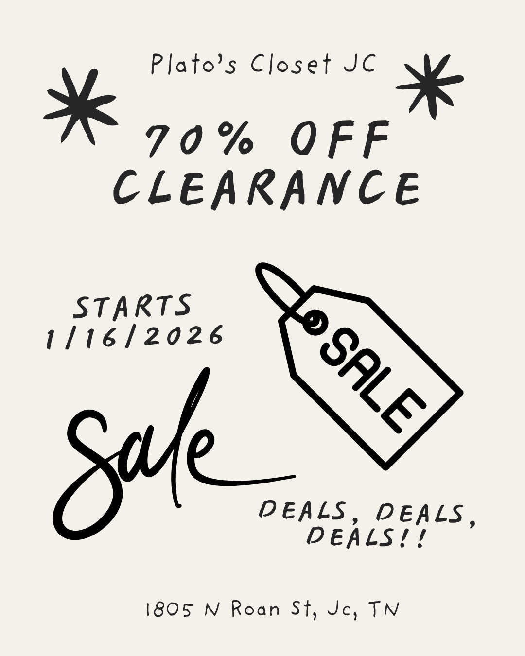 70% OFF CLEARANCE